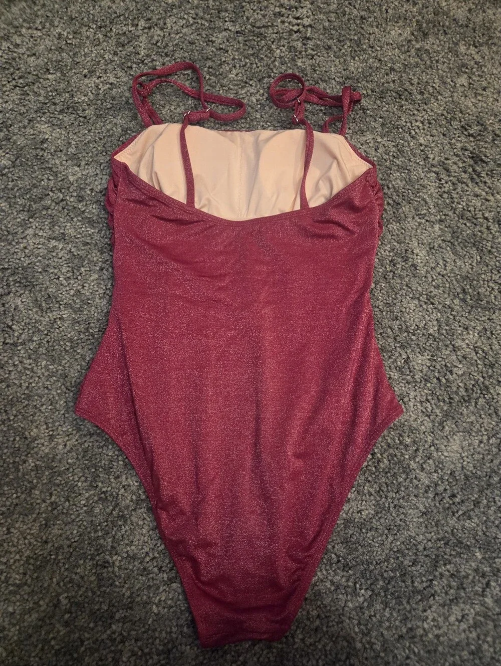 Cupshe Interlocking Shirred Lurex Tummy Control One Piece Swimsuit